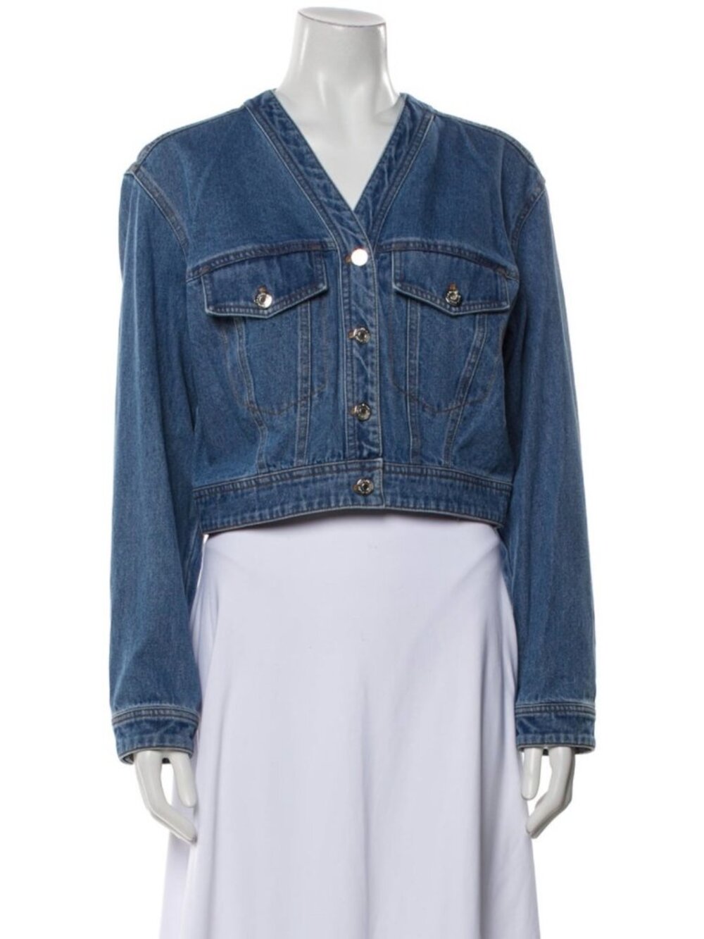 Veronica Beard Cropped Jean Jacket-  M- Medium Wash- Like New- MSRP $338